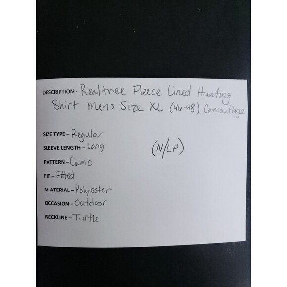 Realtree Long Sleeve Camouflage Shirt Men XL 46-48 Polyester Spandex Blend - Picture 6 of 7